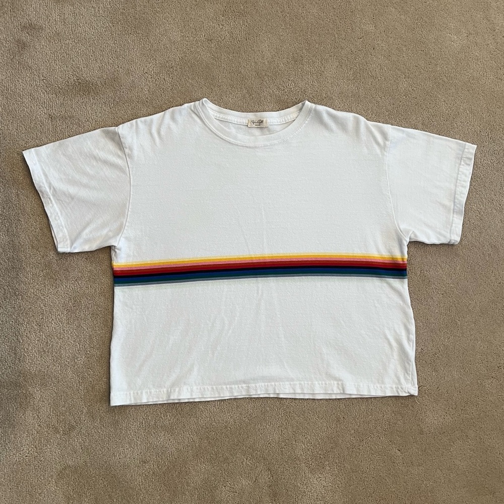 John Galt Rainbow Stripe Shirt from Brandy Melville